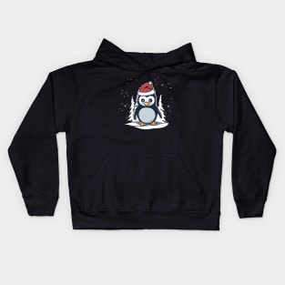 cute santa penguin Kids Hoodie